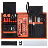 Justech 精密ドライバー 56ビット 修理ツールセット 磁気ドライバー タブレット ラップトップ PC スマートフォン 時計 眼鏡 カメラ適用 82in1 (オレンジ)