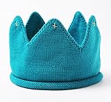 ベビー 用 ニット素材 の 王冠 ハット ( ハーフバースデー 誕生日 記念日 の ベビーアート に ) (グリーン)