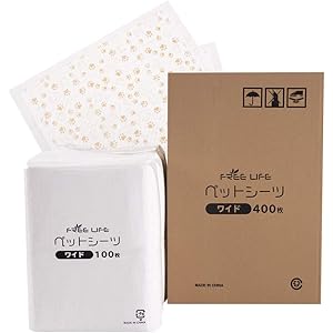 フリーライフ ペットシーツ 薄型 ワイド 400枚 柄付き