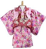 ベビー キッズ 被布セット 着物 女の子 和装 ベビー服 80cm 1歳 ピンク色 桜 手鞠 疋田