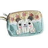 「可愛い犬」刺繍アップリケウォレット財布ポーチ（12.9*9.9**2.7cm）