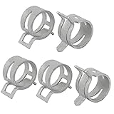 uxcell スプリングホースクランプ スプリングバンドタイプ 低圧エアクランプ アクション燃料ホースパイプ 21mm 5個入り