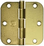 Stanley Hardware RD758 3-1/2" X 3-1/2" 5/8" Radius Corner Residential Hinge - No Screws in Satin Bra
