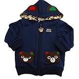 ミキハウス(mikihouse) プッチー＆うさこ お耳つきパーカー 80ｃｍ 紺(03)