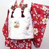 【七五三 お正月】子供着物 被布コートセット 3歳 4歳 （着物 被布コート 長襦袢 草履 巾着 髪飾り）日本伝統和色の子供着物