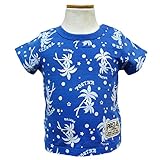 (ポスター) POSTAR キッズ　ベビー　ヤシの木総柄 Tシャツ　ロイヤルブルー　130cm