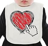 Button Click To Touch The Heart ネクタイを有する有機ビブ Medium
