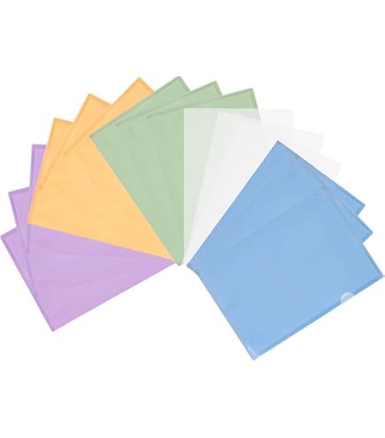 Amazon | SZSL クリアファイル A4 12枚 ファイル収納 半透明カラー付き