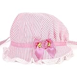 AStorePlusベビーガールズフラワーコットンバケットハットToddlers Summer Sunポルカドットキャップ、ベビープリンセス帽子