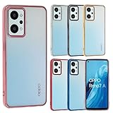 OPPO Reno7 A Reno9 A ケース TPU color Reno7A Reno9A ソフトケース 透明 カバー クリアケース スマホケース 薄型 保護 耐衝撃 オッポ リノ7A リノ9A OPG04 A201OP A301OP au 楽天モバイル Y!mobile UQ mobile ピンクゴールド 携帯カバー A853OR7APG