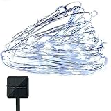 Solar String Lights Outdoor100LED Copper Wire Waterproof Powered Starry String Lights Ambiance Light