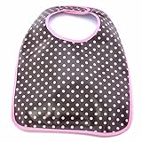 Infantissima Laminated Toddler Bib, Brown Small Pink Dot by Infantissima