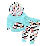 2pcs新生児幼児ベビーガールズフード付き花柄トップ+パンツ服装服セット カラー: グリーン