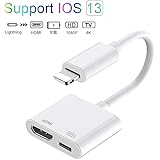2020年最新型 iPhone HDMI変換ケーブル ライトニングHDMI変換アダプター Lightning HDMIアダプタ Lightning-digital デジタルAVアダプター 設定不要 高解像度画面HD1080P 音声同期出力 iPhon/iPad/iPodに互換 （iOS13 対応）