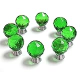 YUYIKES 8パック30 mmクリスタルガラスキャビネットノブ引き出しプルハンドルハードウェアドアワードローブ、ドレッサー、食器棚、キッチンとバスルームのキャビネット、シャッター