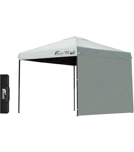 Amazon | FIELDOOR 【完全遮光】 タープテント 専用サイドシート 横幕 窓付き 遮光PUコーティング ウォールタイプ スチール製・アルミ 製共通 [グレー] [2.5m専用] [2枚] | FIELDOOR(フィールドア) | タープ