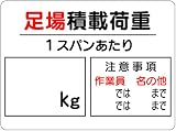 東京化成 建設現場のイラスト標識 足場積載荷重 ポリプロピレン製 450mm×600mm WE5