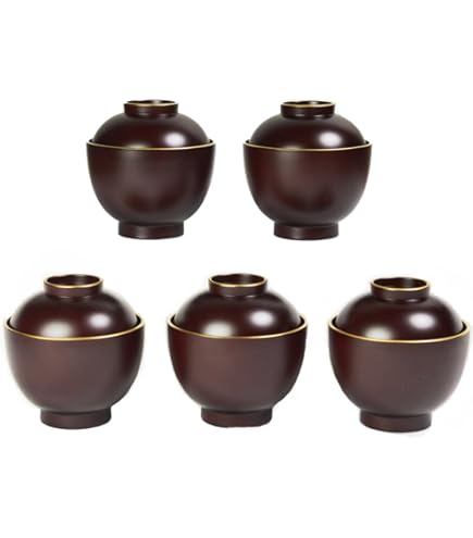 Amazon.co.jp: 山家漆器店 雑煮椀 蓋付き 鈴春秋 漆器 5客入