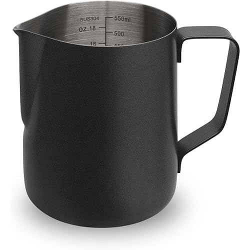 watchget Stainless Steel Milk Frothing Pitcher 20oz/600ml - Espresso Steaming Pitcher for Cappuccino, Latte Art, Coffee Machi