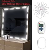 Fashionwu 60 LEDクリエイティブリモートコントロールミラーライト調光make-upランプwithホワイトライトデコレーション PHO_03UENLBM