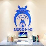 yournelo Kid 's Decorative可愛い漫画トトロ宮崎駿リビング防水PMMA 3dステレオ壁ステッカーPeel &スティック壁アート L ブルー