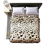 livebycareラグジュアリーコレクションウルトラソフトフランネルベッドBlanket PlushフリースオールシーズンThrow /ベッド毛布ソファ毛布 79*91"(Queen) パープル L