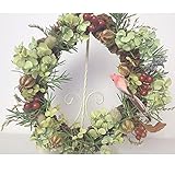 松かさベースのネイチャーリース　壁飾り　ドライフラワー　ギフト