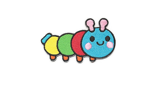Amazon レインボー イモムシ キャラクター ワッペン カラフル ワッペン アップリケ 通販