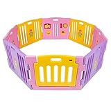 Baby Playpen Kids 8 Panel Safety Play Center Yard Home Indoor Outdoor Pink Girls by AUEY