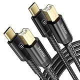 toocki 【3M+3M】2本セット USB-C to TYPE-B プリンターケーブル Type-C to Type-B USBケーブル 高耐久性 プリンター、スキャナー、 オーディオインターフェース、電子ピアノ、 DJコントローラなどのType-Bポートに適用
