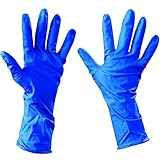 Tape Logic TLGLV2105M Latex Industrial Gloves Powder-Free with Extended Cuff Medium Blue (Pack of 50