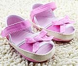 ベビーシューズ　ファーストシューズ　サンダル　マジックテープ　ピンク　ドット　リボン　2467 (11cm)