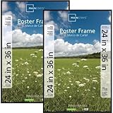 Mainstays 24x36 Basic Poster & Picture Frame, Black, Set of 2 by Mainstays