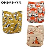 Ohbabyka3点セット オムツカバー 新生児 新生児期 出産祝い グッズ お返し おむつカバー ベビー服 赤ちゃん 服 ベビー 男の子 女の子 長く使える サイズ調整可能 (OB133137143