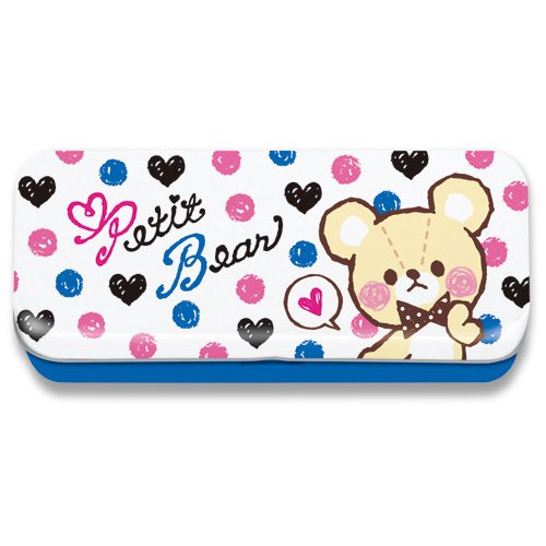 カン ペン ケース ｐｅｔｉｔ ｂｅａｒ ふでばこ 筆箱 筆入れ 缶 文房具 ペンケース カンペン 缶ペン 缶ペンケース 動物 どうぶつ 熊 くま テディベア ぬいぐるみ ゆるキャラ キャラ クター かわいい 可愛い おしゃれ 文具百貨