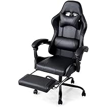 Amazon.co.jp: リクライニング ゲーミングチェア フットレスト付