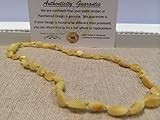 Raw Milk Baltic Amber Teething 12.5 Inch Necklace for Babies (Unisex) - Anti Flammatory, Drooling & 