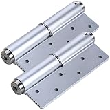 MATEE 1ペア 6インチ 多機能自動閉鎖油圧緩衝ヒンジ アルミニウム合金 ほぞ穴 シングルドア 左開きドア用 ネジを含む