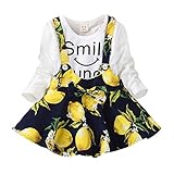 (ベビーゴー)babygo キッズ ベビー 女の子 長袖 ワンピース 1-5歳 イエローレモン 100/3XL