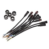 monkeyjack 5ペアブラックオス/メス防水規格ip65 3ピン22 AWGワイヤLEDケーブルコネクタ