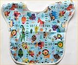 お食事スタイ、お食事エプロン　ナイロンエプロン　ビニールエプロン＝スモック　ベビー服、ベビー用品 (ブルー)