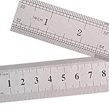LIKEMEステンレス直定規　ストレートルーラー　定規ステンレス鋼製　両側目盛付き測定工具　 定規ツール15cm１本入れ/２０ｃｍ２本入れ