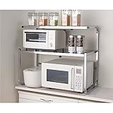 レンジ上 ラック ステンレス 2段 伸縮タイプ