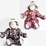 WILL MERY ウィルメリー りす柄・ミトン付きスノーコンビ レッド・ブラウン [Baby Product]