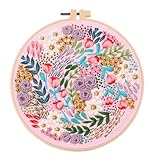 YEESAM ART 刺繍スターターキット バラチューリップ 美しい花の模様、フルセット DIY 刺繍 クロスステッチキット 大人用 初心者 裁縫