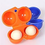 EWIN 2個の屋外の折りたたみプラスチック2卵ボックスケース屋外貯蔵容器を運びます
