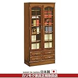 カリモク　本棚・書棚/コロニアル　書棚　幅888mm　（ガラス扉）