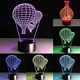 LED 3d熱気球Illusion Visual変更ナイトライトデスクランプホームインテリア