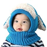 SHINA　選べる5色 ベビーニット帽　うさぎちゃん風 　秋、冬用品　ベビー キッズ 赤ちゃん 子供 用 かわいい 防寒 快適 頭＆首まであたたか スタイリッシュな帽子 …