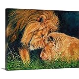 David Stribblingプレミアムシックラップキャンバス壁アート印刷題名Lion Love 40" x 30" 2333009_24_40x30_none